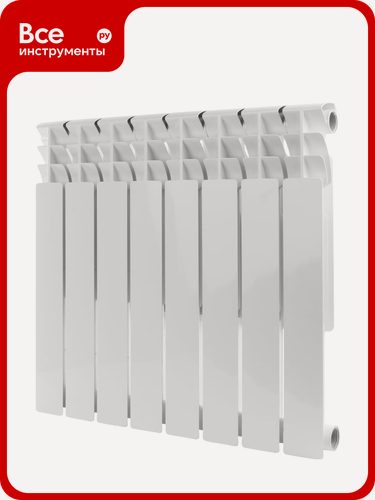 Изображение товара Биметаллический радиатор ROMMER Optima BM 500 8 секций RAL9016 89572, из продольных, коррозионностойкой стали