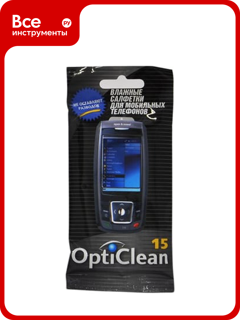 Салфетки влажные очищающие для мобильных телефонов OPTICLEAN 48176