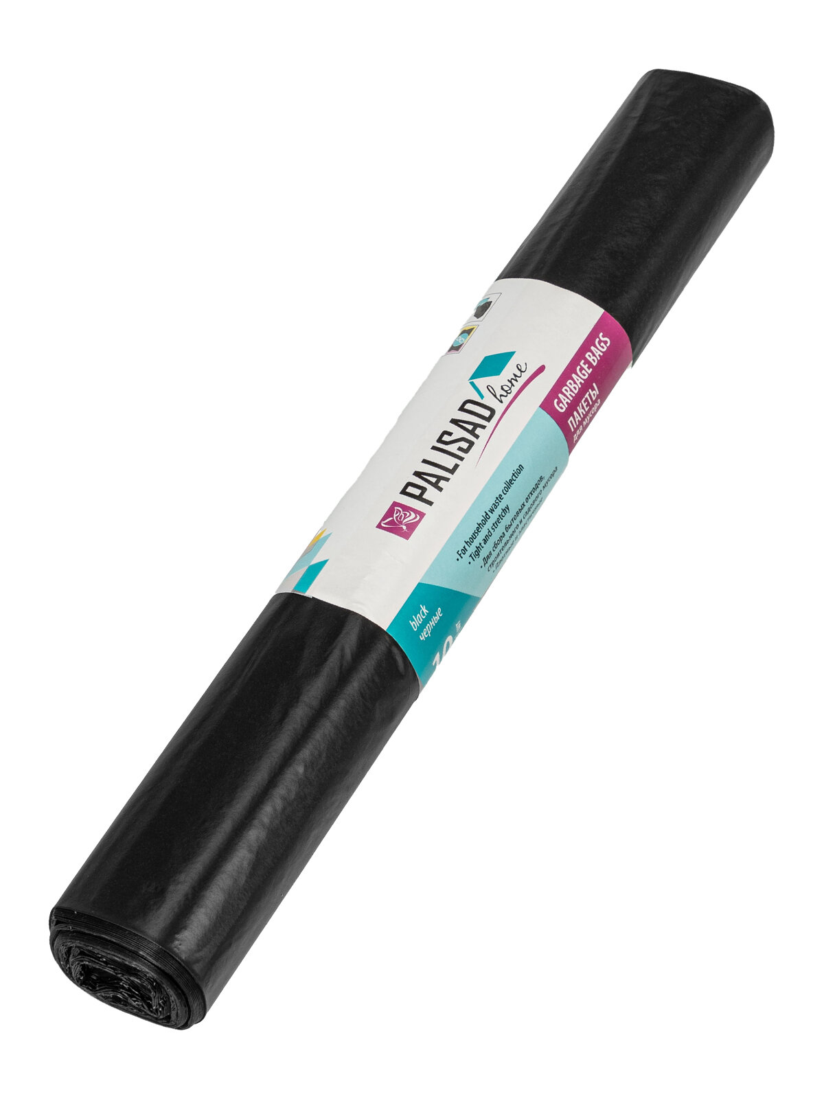 Пакеты для мусора Palisad Home 120 л x 10 шт пвд прочные черные длинный ролик 927265