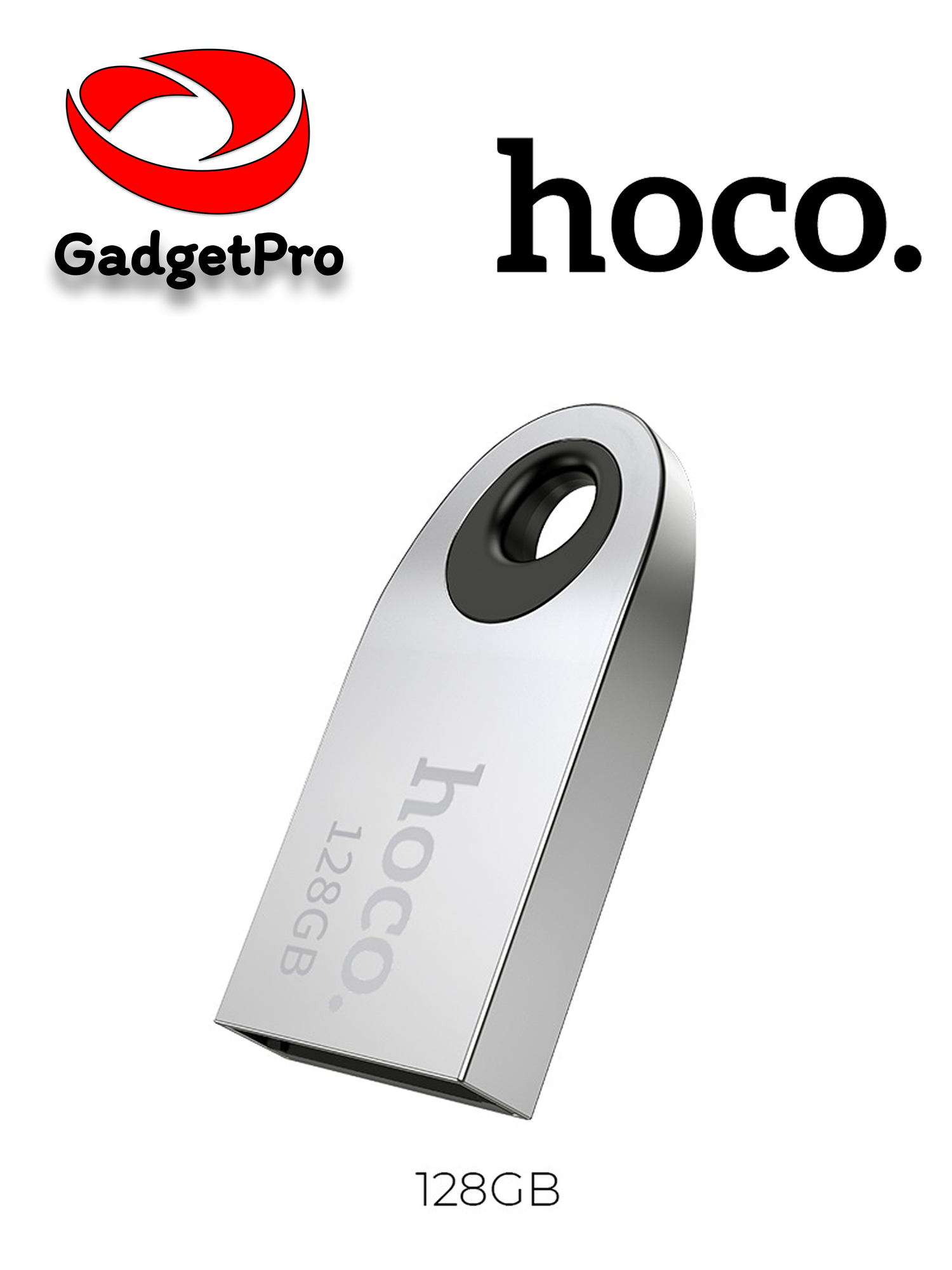 Флеш-накопитель Hoco UD9 Insightful 128 ГБ USB 2.0, металл+ABS, серебристый