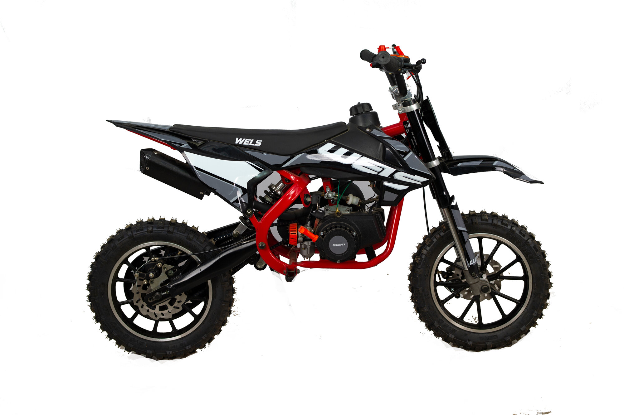 ПитБайк WELS Mini Cross 2T, 49.9 см³, центробеж. сцепление, колеса 10/10, Черный