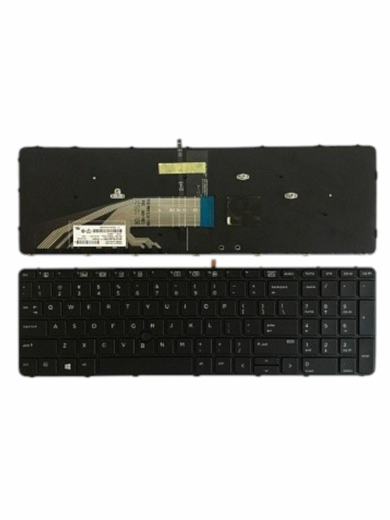 Клавиатура для ноутбука HP Probook 450 G3, 455 G3, HP Zbook 15 G3, 17 G3, черная, с рамкой, с подсветкой, с джойстиком