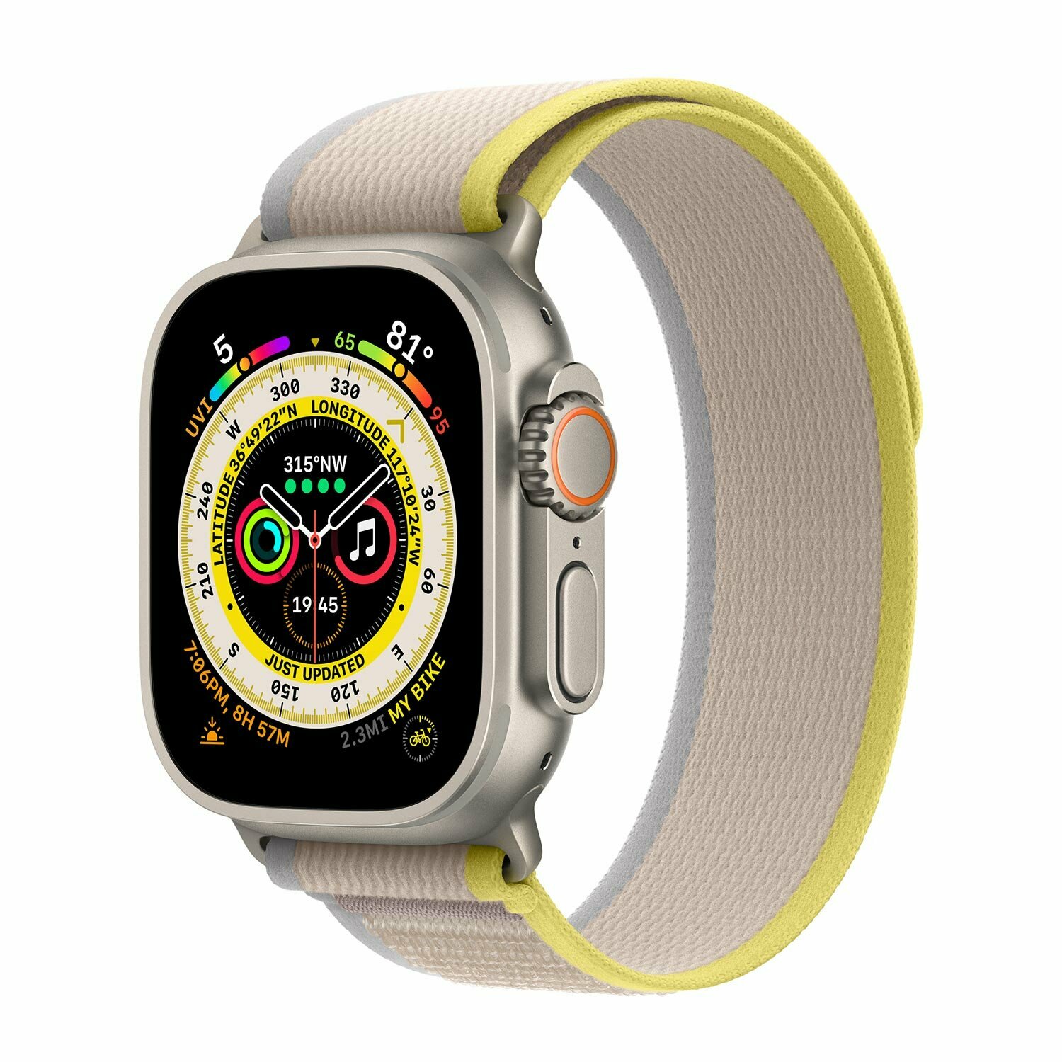 Ремешок Apple Watch Trail Loop 44 | 45 | 46 | 49 mm Size M/L Yellow/Beige MQEH3AM/A