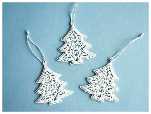 Ёлочная игрушка металл, белая, 8 см, Breitner — фото 1