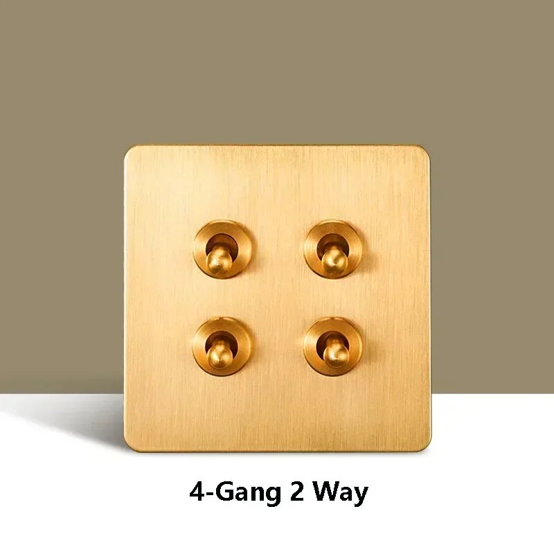 Золотой матовый выключатель 4-Gang 2 Way