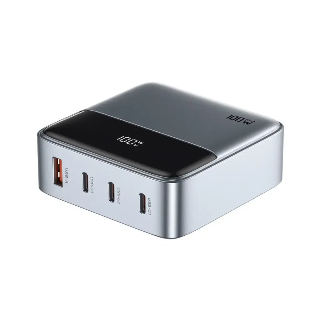 Зарядное устройство Green Lion GaN, 100Вт, 3 порта, Type-C, USB-A