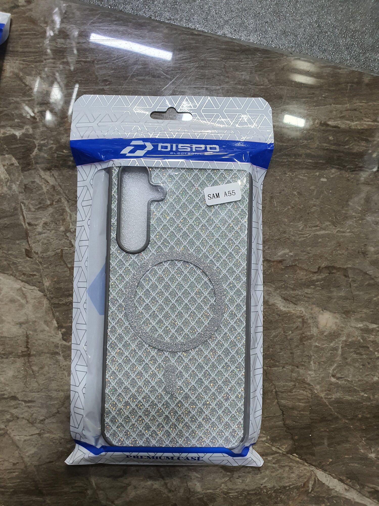 Блестящий магнитный чехол DISPO Premium для Samsung S25 ULTRA (белый, с магнитном кольцом)
