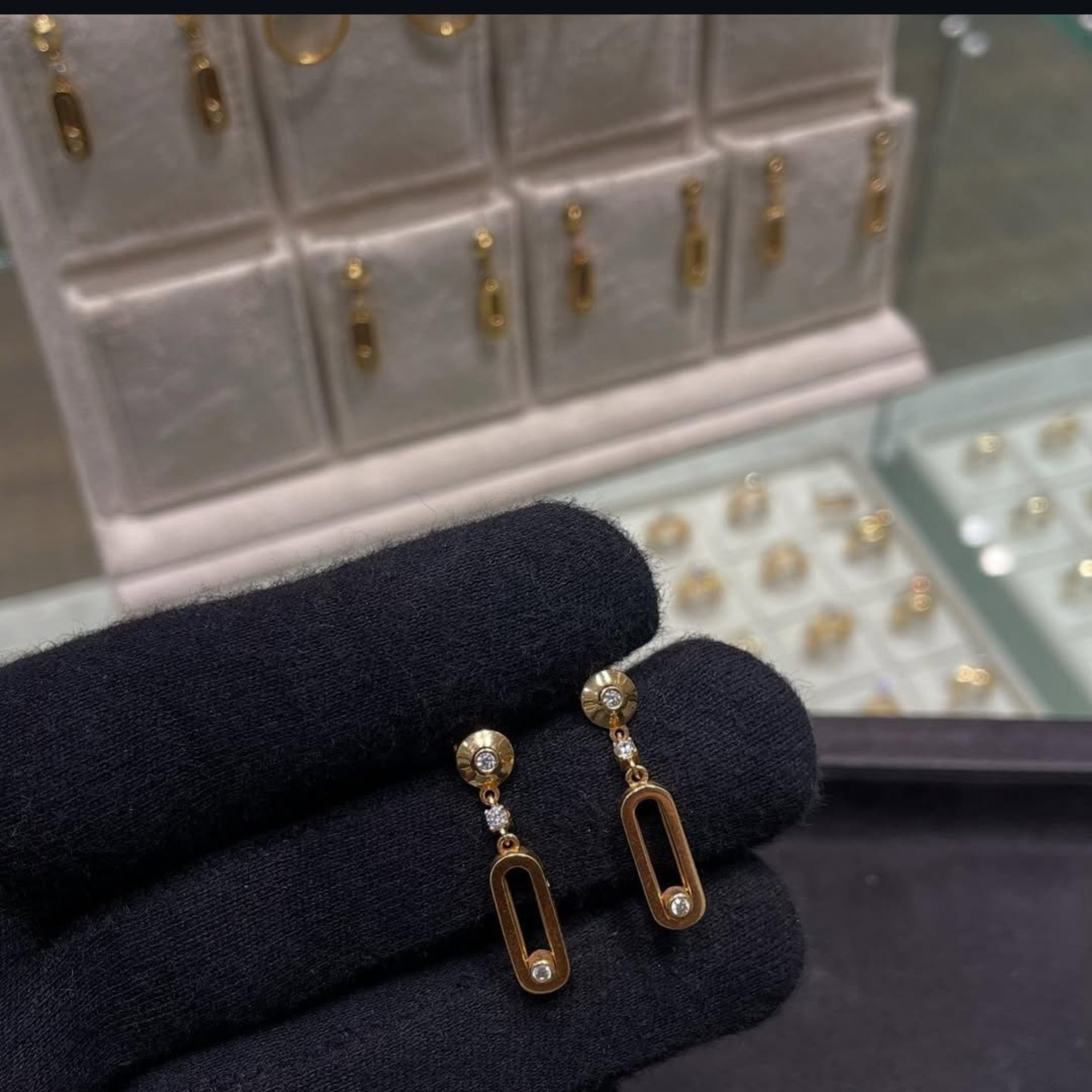 Моносерьга, азурит, FJ1129ETU золотистый/серебристый — фото 1