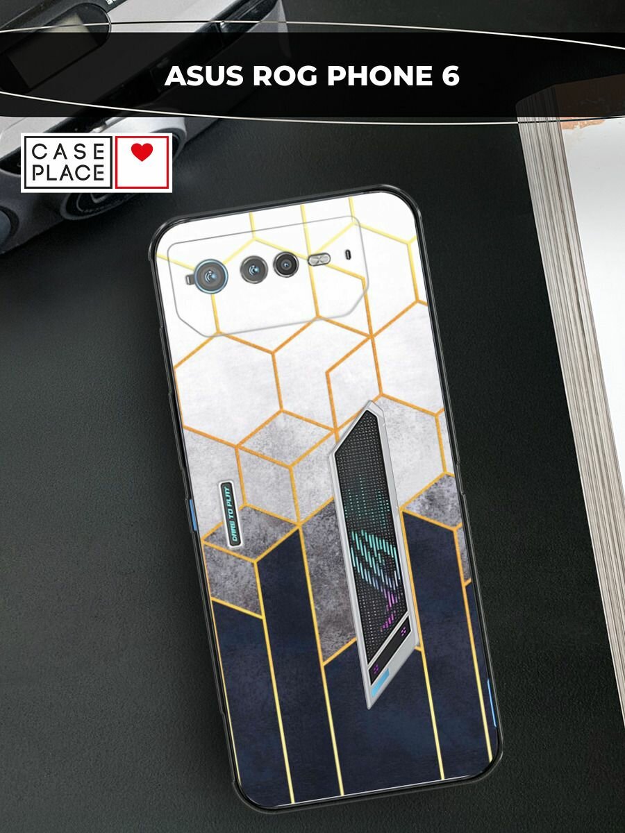 Чехол на Asus ROG Phone 6 / Асус Рог Фон 6 с принтом "Черно-белая мозаика"