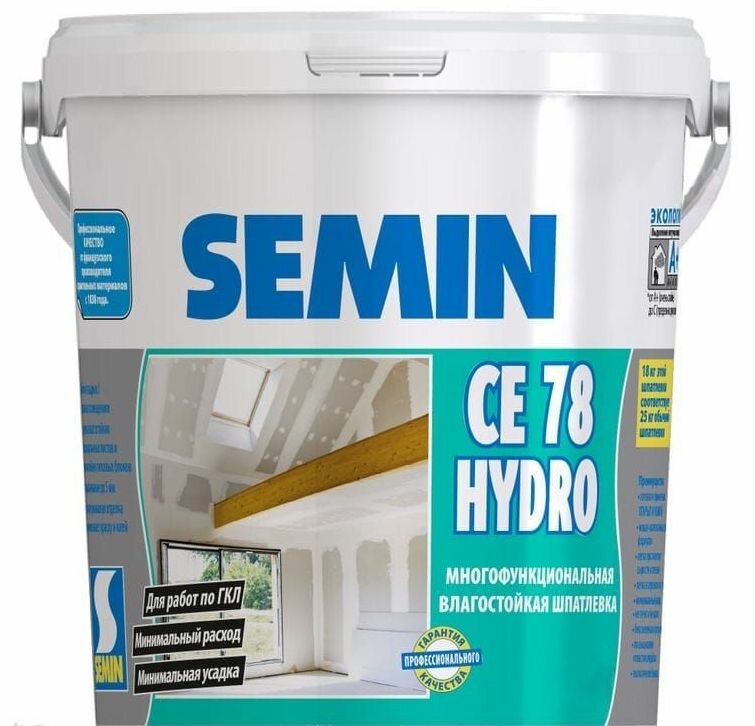 Шпатлевка SEMIN CE 78 HYDRO готовая к применению влагостойкая 20кг