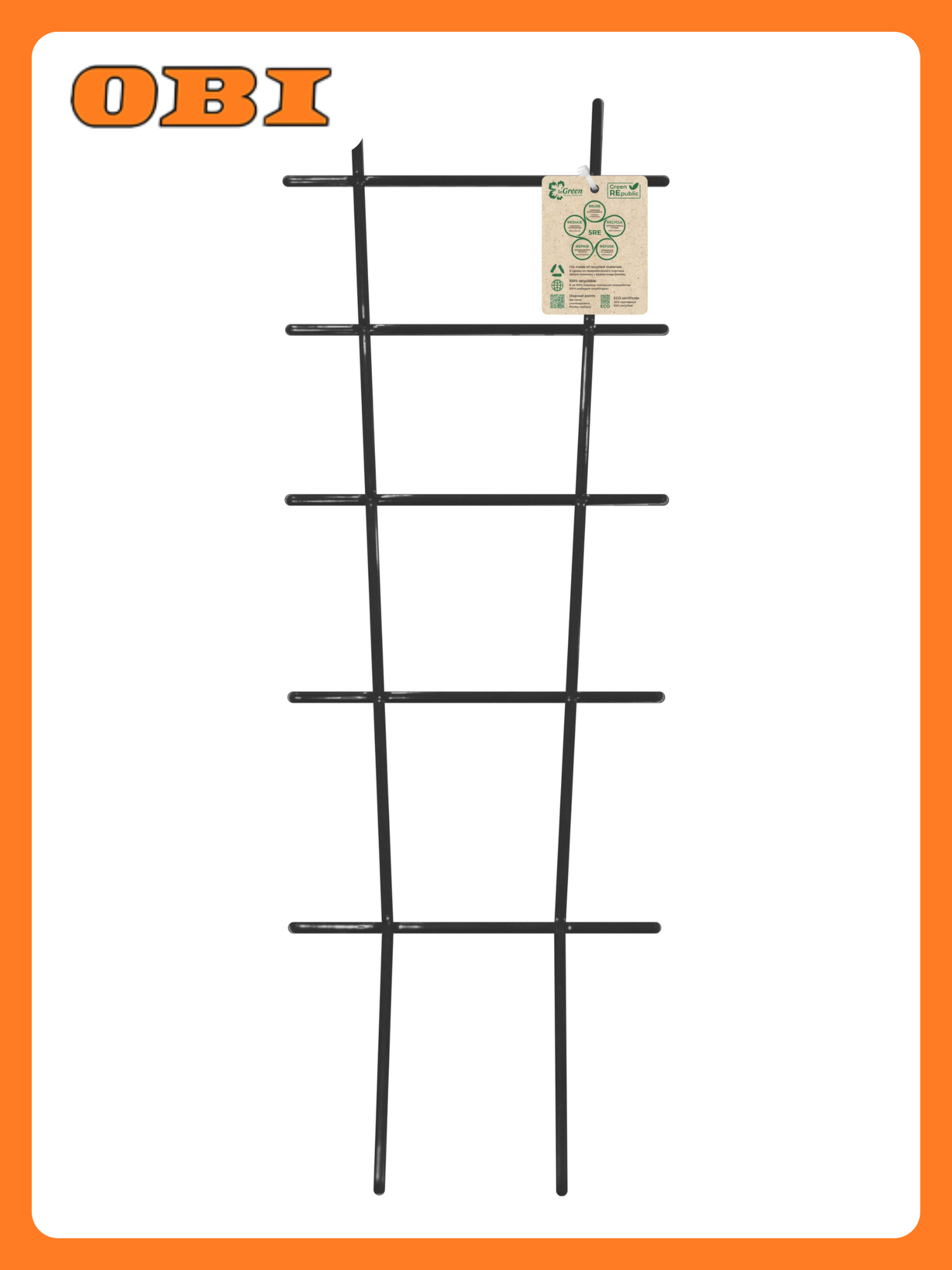 Опора для растений InGreen коллекция Ireen republic пластиковая оникс 500Х180Х4