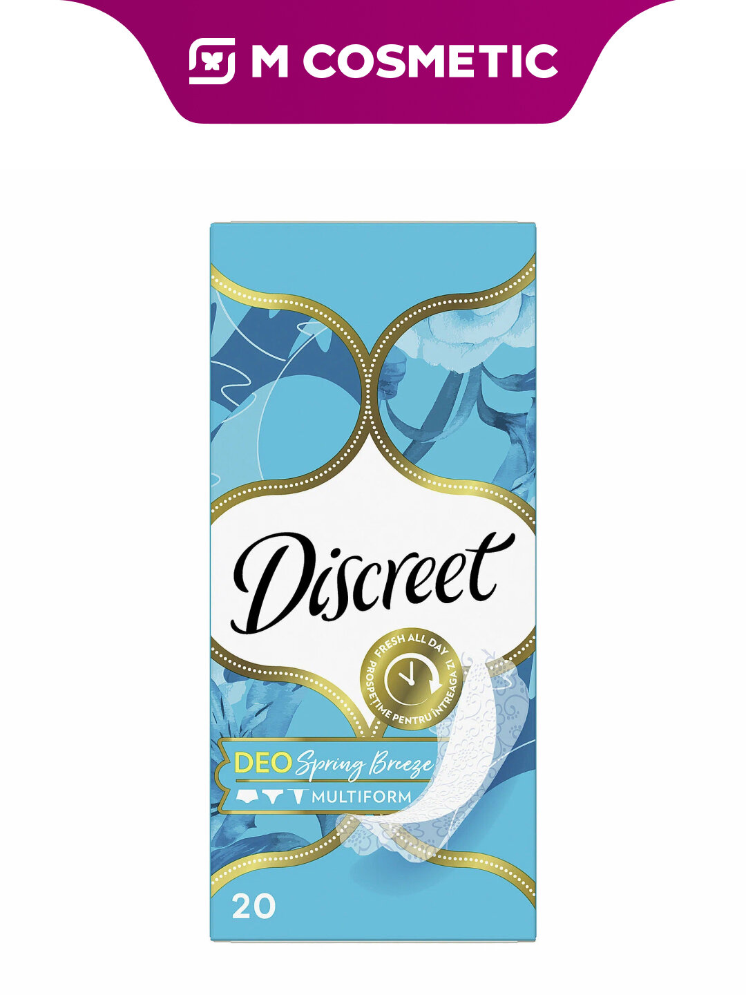 DISCREET Deo Ежедневные прокладки Spring Breeze 20шт для свежести и комфорта каждый день