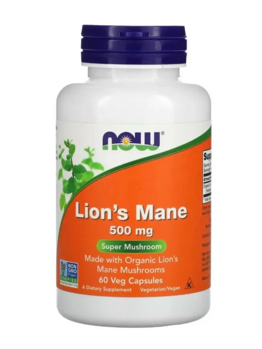 Ежовик Гребенчатый, Lion's Mane Mushroom 60 капсул