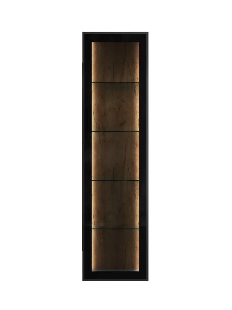 Шкаф-пенал для ванной Jorno Notte 35 черный 33 см серый подвесной