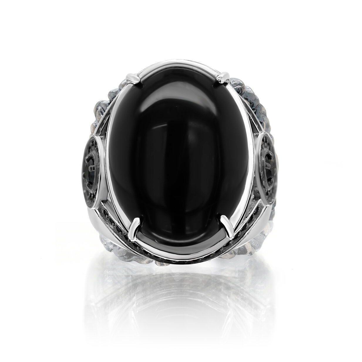 Кольцо KABAROVSKY, серебро, 925 проба, фианит, агат