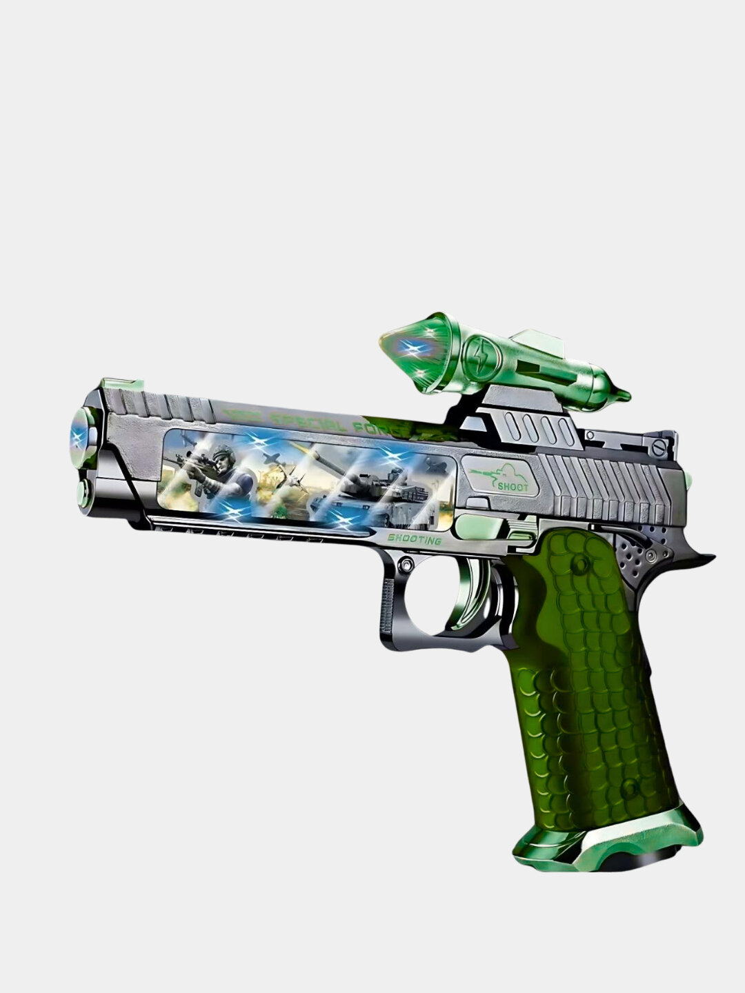 Пистолет детский со светом, звуком, револьвер, пистолет с глушителем, автомат — фото 1