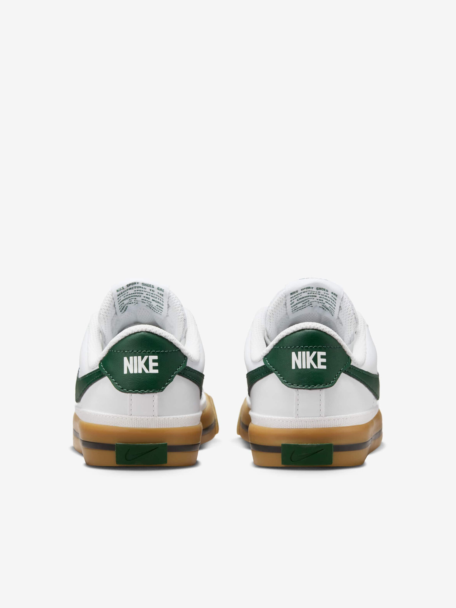 Кеды NIKE Court Legacy, размер 6Y US, белый/зеленый — фото 1