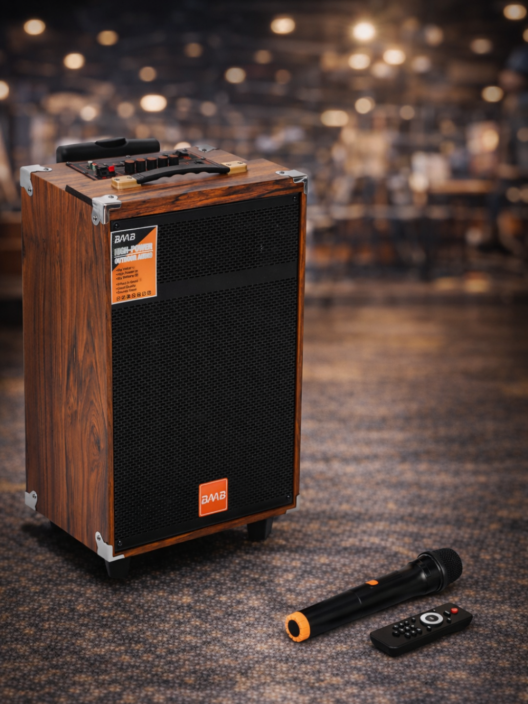 Портативная колонка B-Q12, караоке, Bluetooth, 2 микрофона, пульт, мощность звука