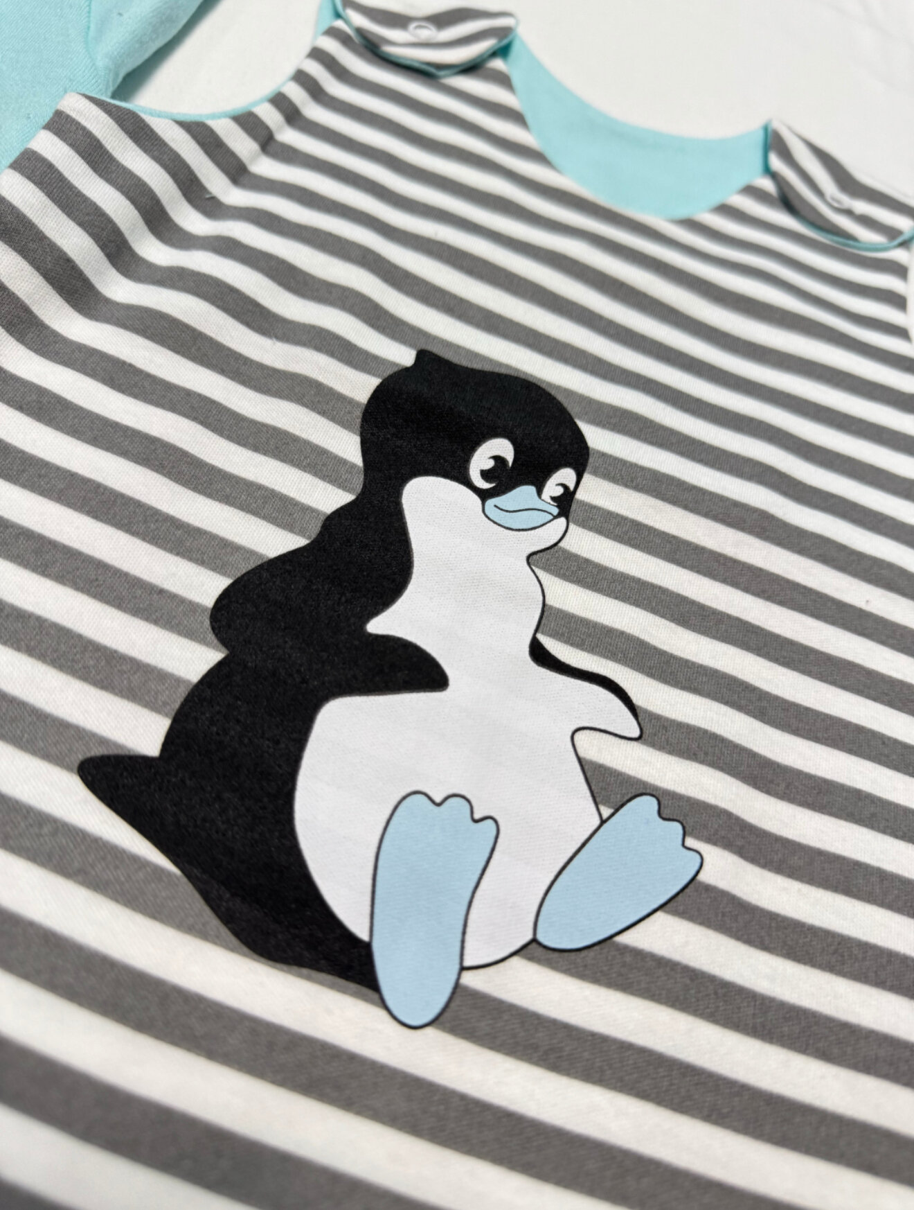 Комбинезон  68, открытая стопа, размер 6-9, голубой, — фото 1