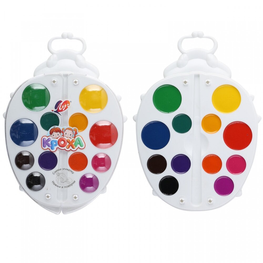 Акварель Луч "Божья коровка", медовая, 18 цветов, без кисти (32С 2077-08)