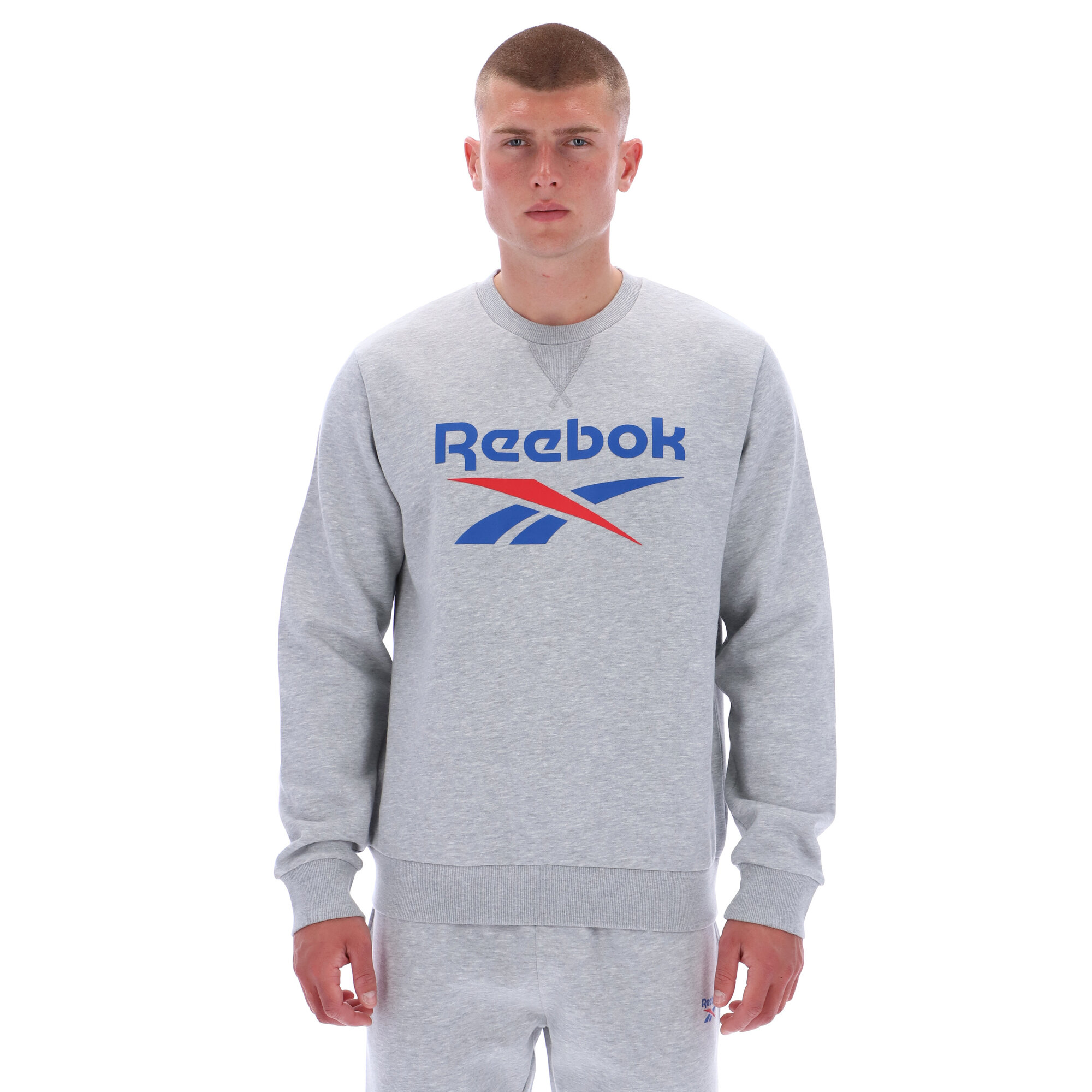 Свитшот Reebok Julian 2 Col Logo Crewnec, размер L INT, , серый