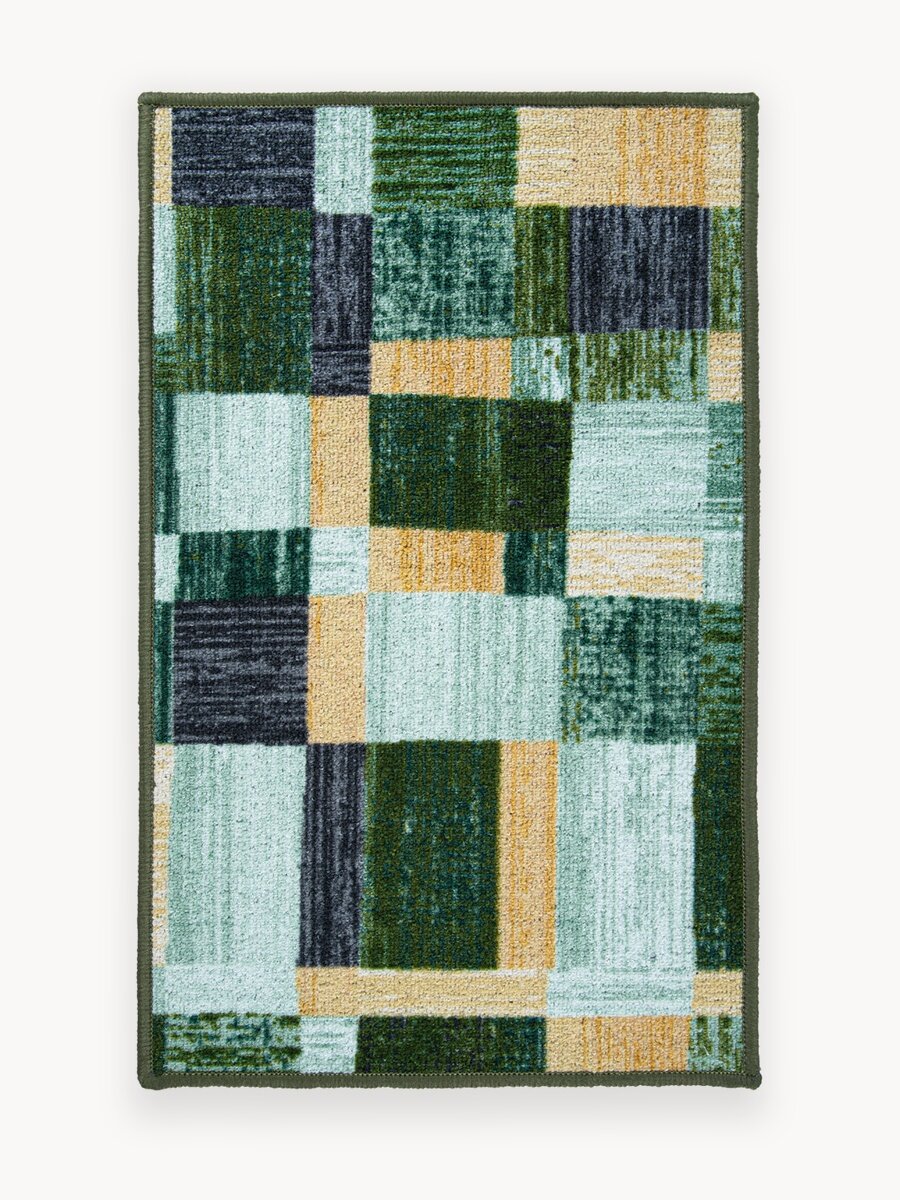 Коврик для ванной и туалета, Нью Соса, 40х60, зеленый, бежевый