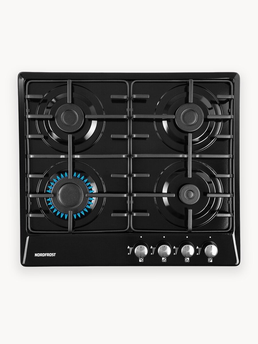 Газовая варочная поверхность NORDFROST HS 6040 B, черная эмаль