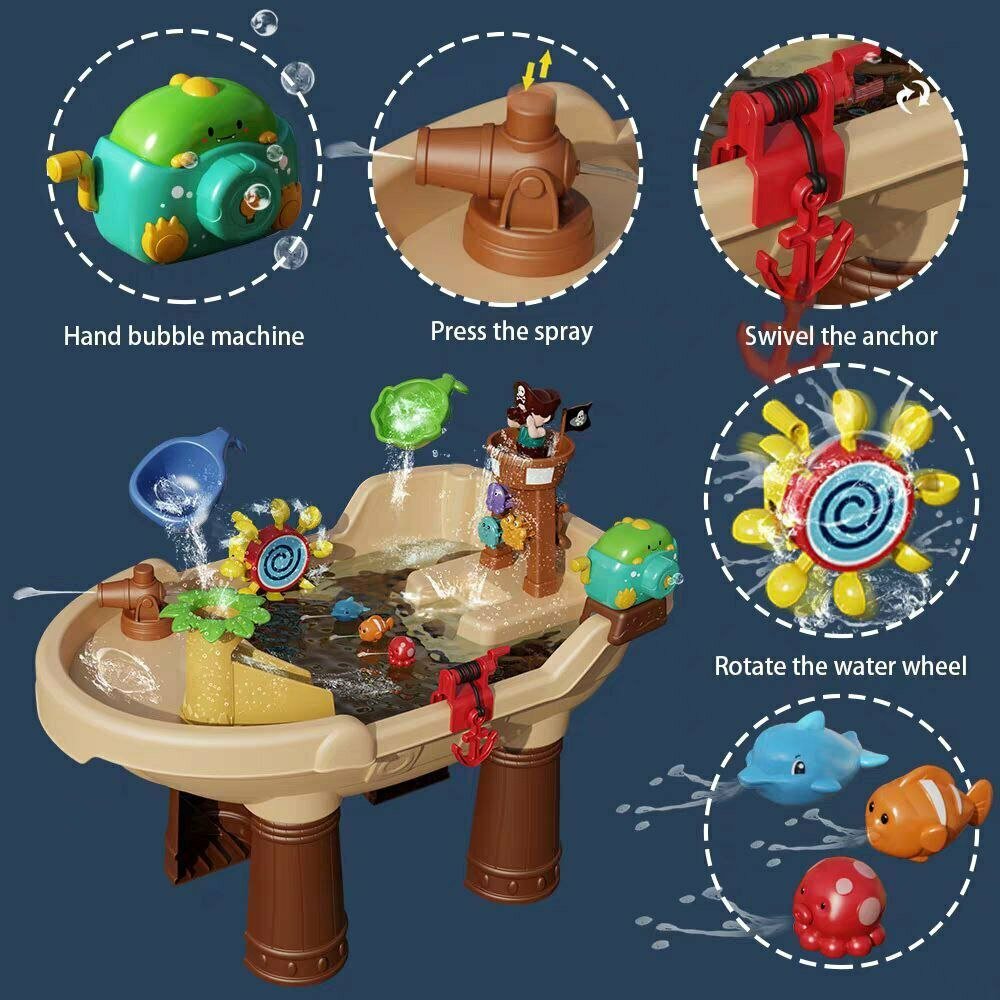 Игровой стол "Пиратская лодка", с мыльными пузырями и аксессуарами — фото 1