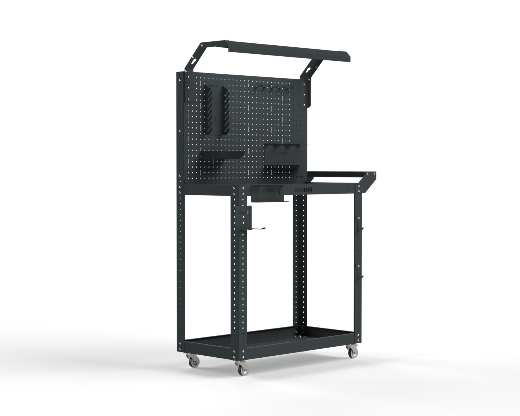 Тележка инструментальная Metalex Тип 5 900х400х800 2-е полки (черный)