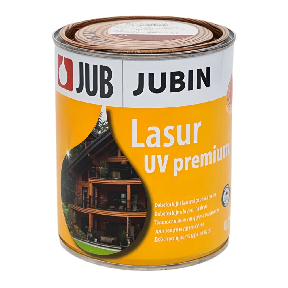 Лазурь JUB Jubin Lasur UV Premium для древесины с воском №23 махагон 075л