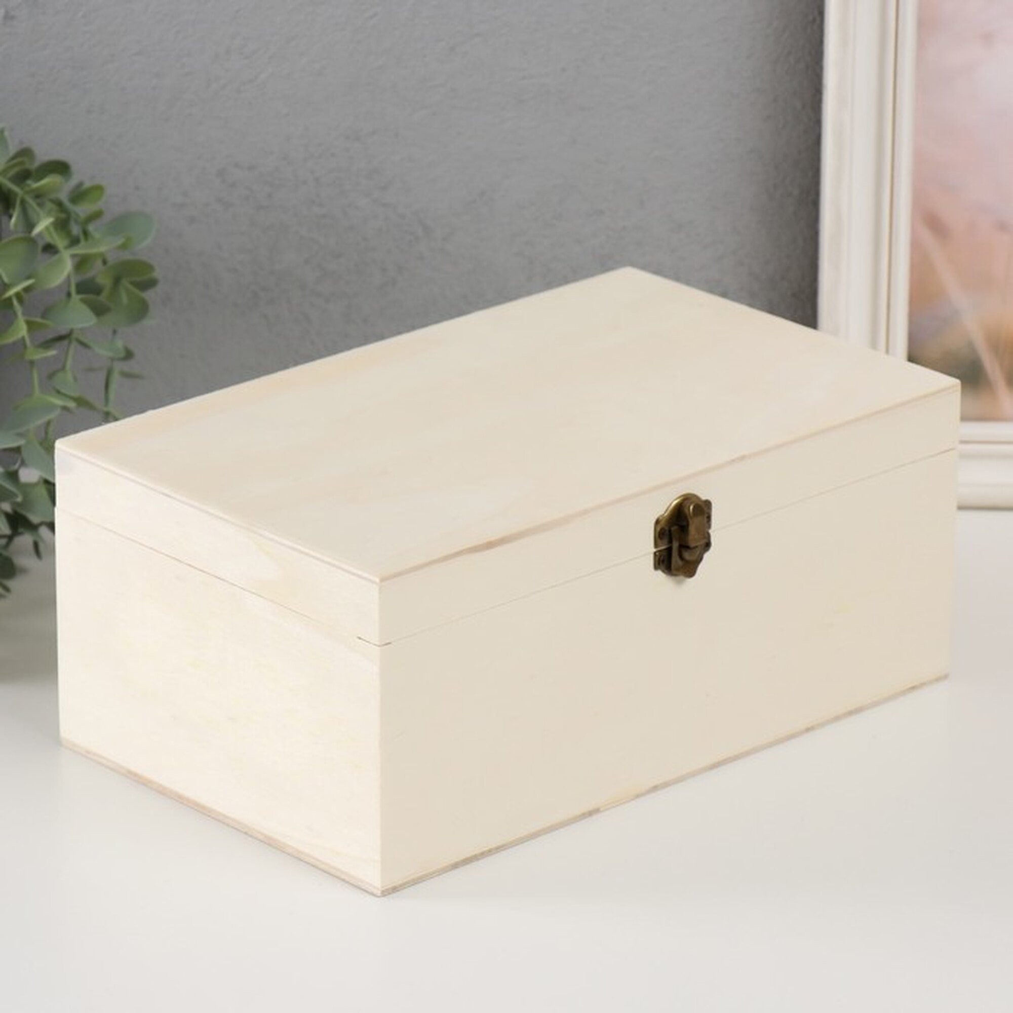 Шкатулка дерево под роспись "Прямоугольная" замок пряжка 265х165х11 см