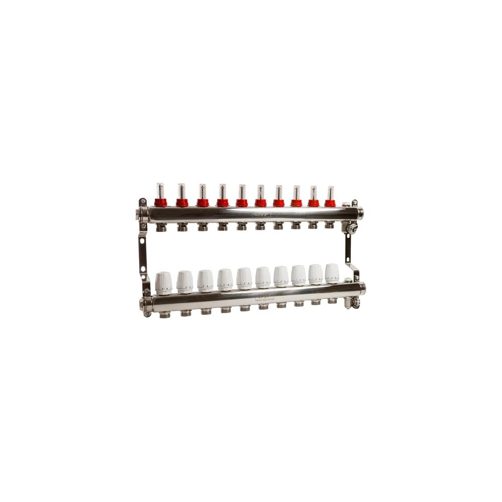 VRT Коллекторная группа 1 х 3/4 евроконус 10 вых, c расходомерам 530138