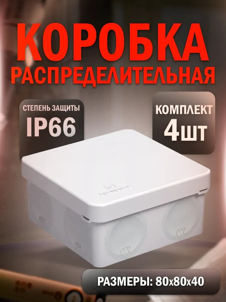 Распределительная коробка для прямого монтажа 80х80х40 (4)