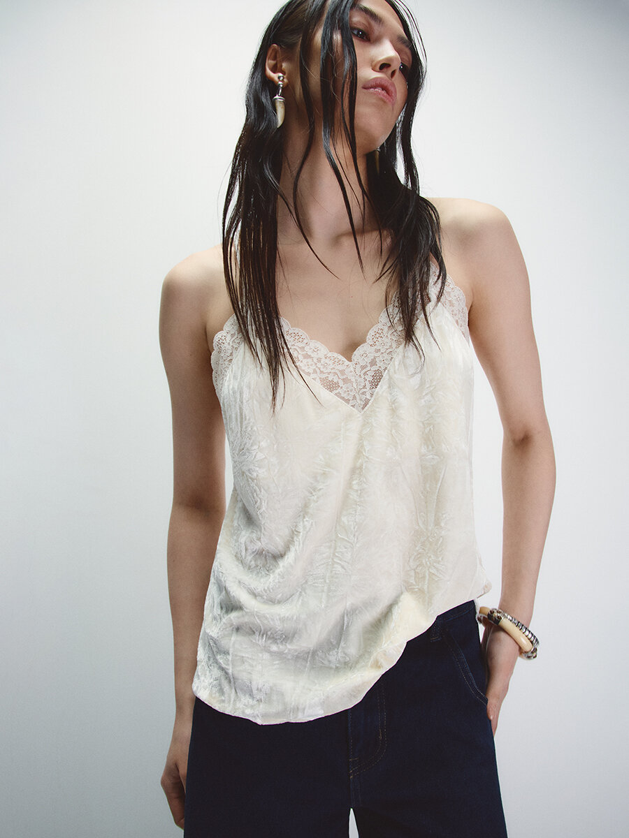 Майка Befree Весна-Лето 2025, размер L, молочный