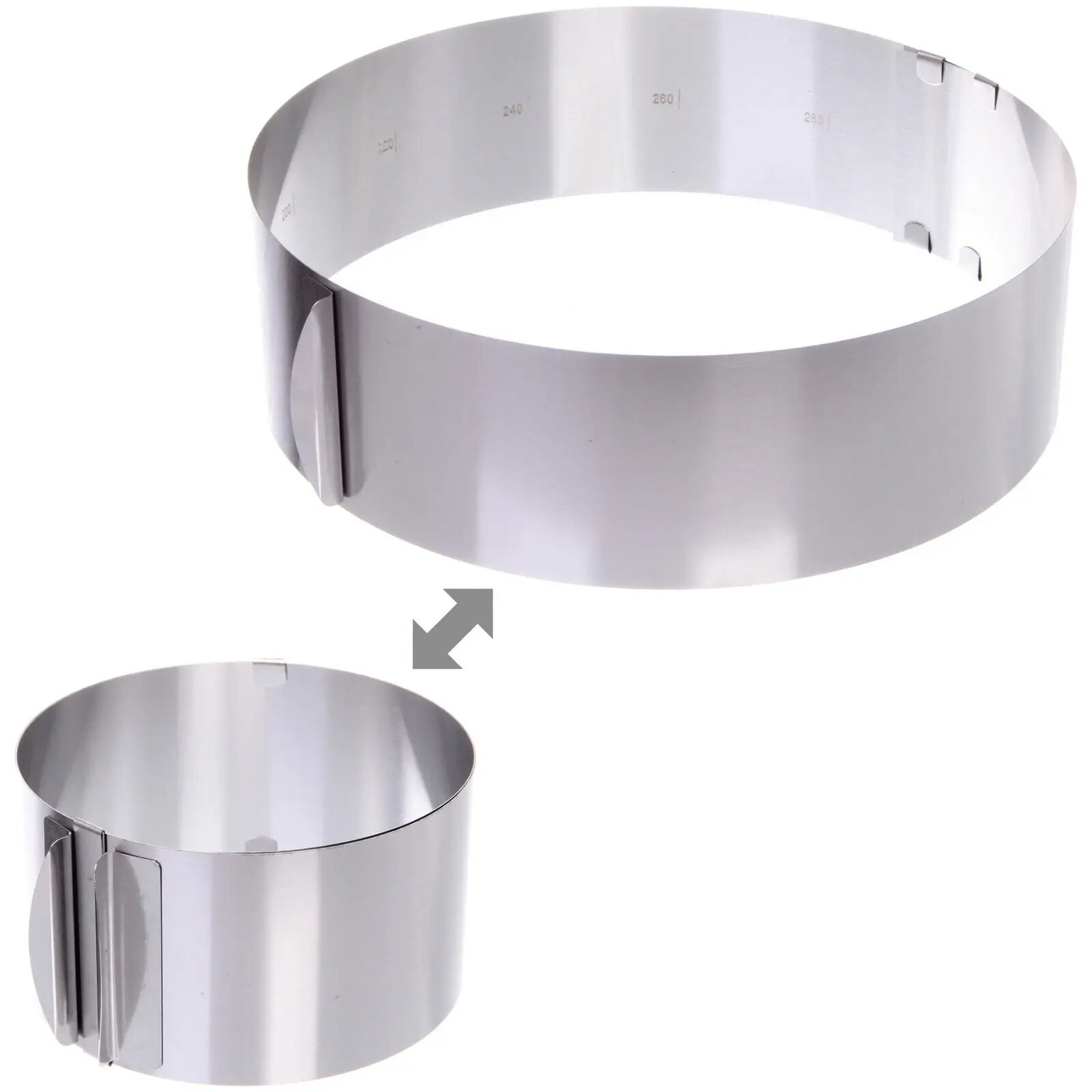 Форма кулинарная «Круг» регулируемая 16-30 см металл шкала диаметра фиксатор