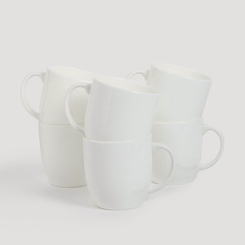 Изображение товара Кружка для чая Kuchenland, 370 мл, 6 шт, фарфор F, белая, Ideal white