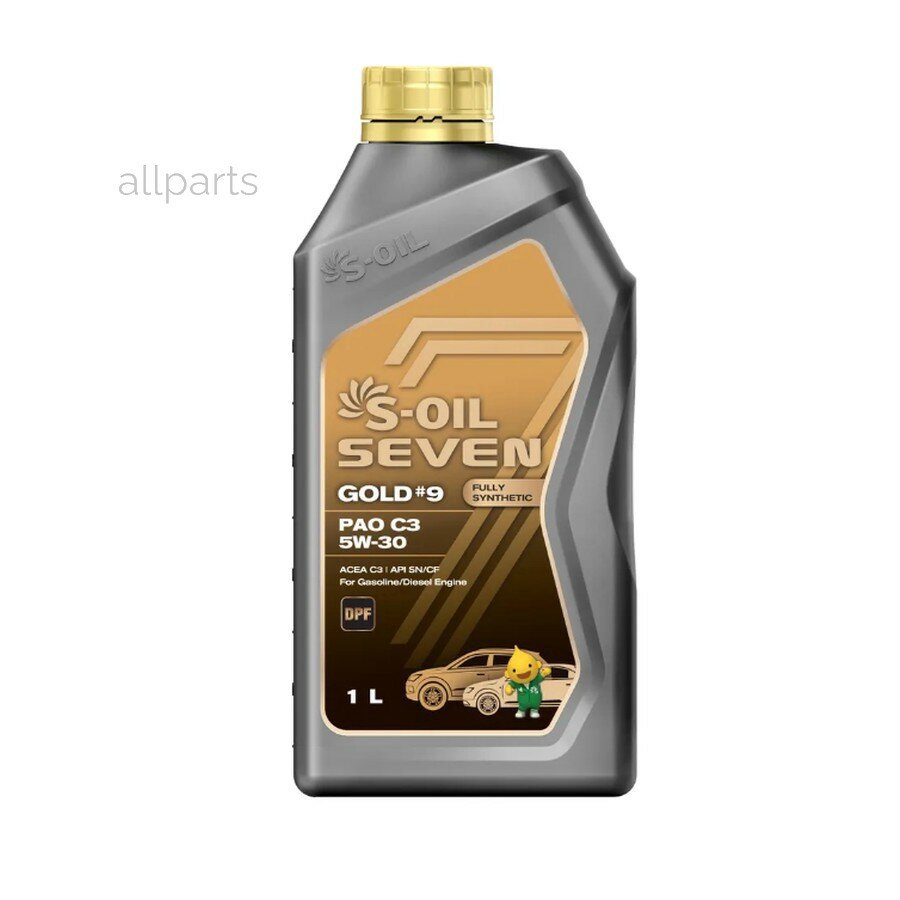 S-OIL E107744 S-OIL Масло моторное SEVEN GOLD #9 PAO C3 5W-30 1л
