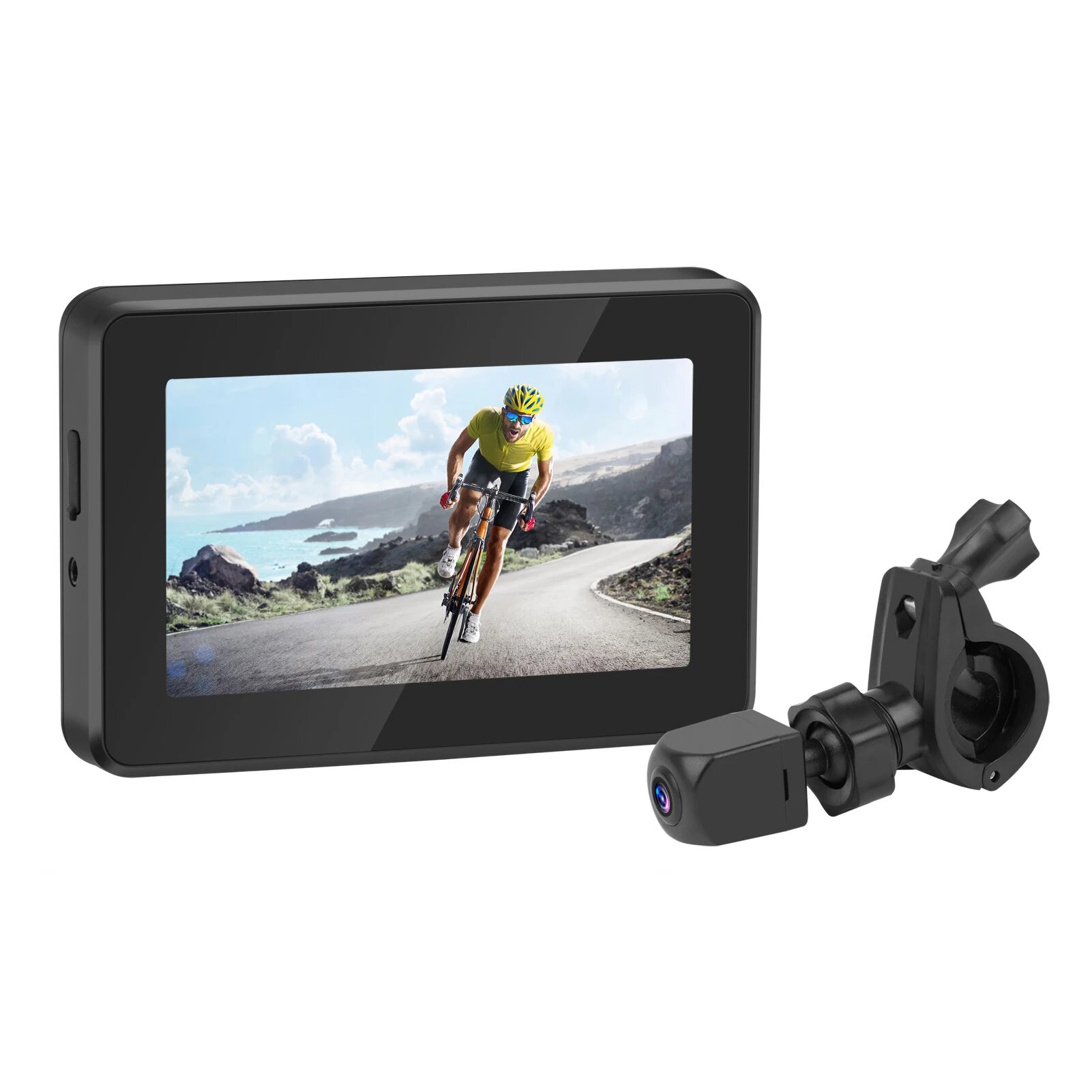 Зеркало на руль велосипеда 1080P Велосипедная камера заднего вида 4,3-дюймовый монитор 8-светодиодная камера ночного видения 150 ° Широкоугольный поворотный кронштейн
