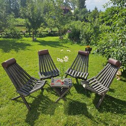 Комплект садовой мебели для 4 чел из 6 предметов с подушками, цвет старый орех (комплект для самостоятельной сборки)