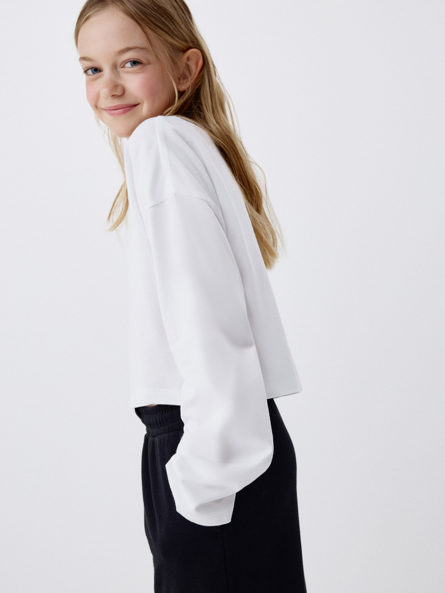 Лонгслив Sela  размер 140  белый 