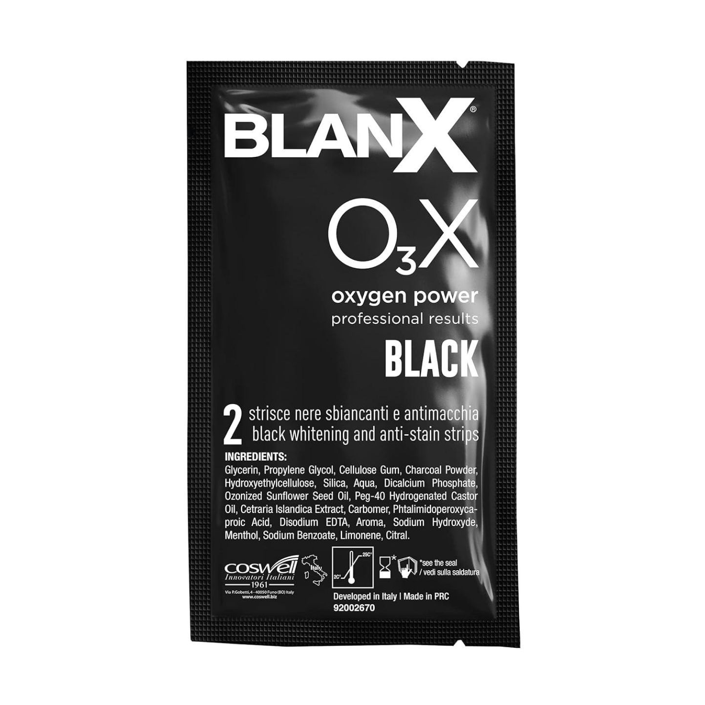 Картинки Отбеливающие полоски BlanX Black O3Xygen Power Whitening Strips с углем, 10 пар