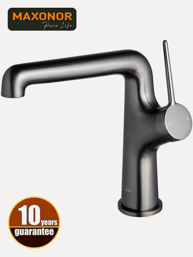 Изображение товара Смеситель для раковины Maxonor PURE LIFE GLAMOUR PL1094-9 Графит матовый Латунь