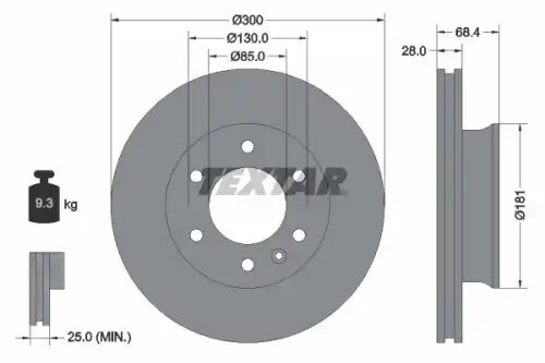 93143203 диск торм пер mb sprinter vw crafter 06