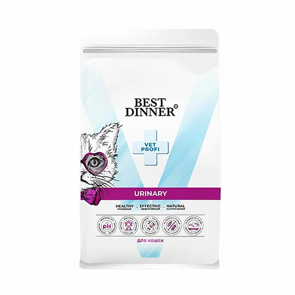 Лечебный сухой корм Best Dinner для кошек при струвитном уролитиазе vet profi urinary 1 5 кг