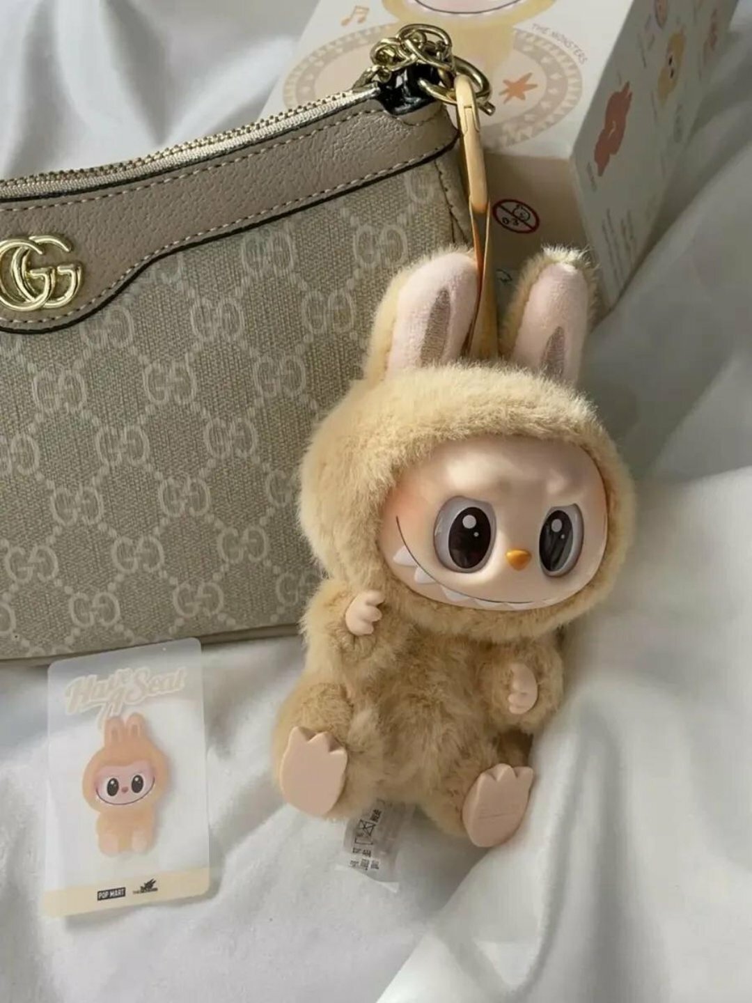 LABUBU! Игрушка-брелок Labubu, пушистый, 1 шт, случайный цвет — фото 1