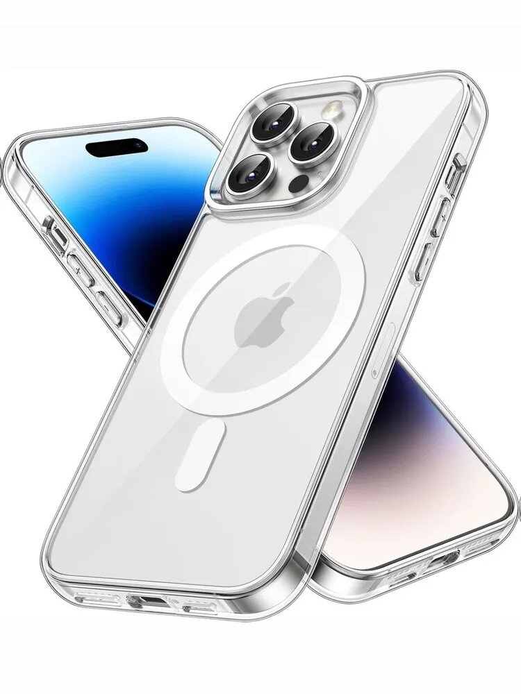 Чехол Прозрачный/Беcцветный с MagSafe на модель телефона Iphone 14 Pro Max — фото 1