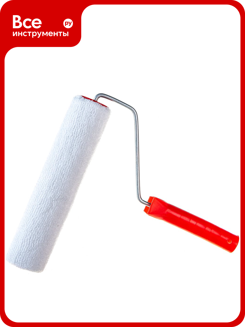 Малярный валик РемоКолор с рукояткой Велюр ось 6мм D48мм 250мм 04-2-306