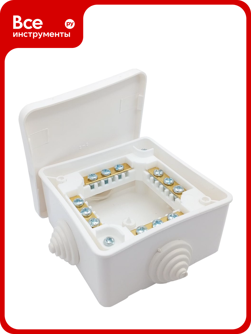 Коробка распаечная BYLECTRICA KM-222, огнестойкая, квадратная, белая