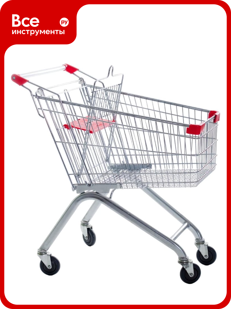 Покупательская тележка ООО Комус MDM_TP-60L с детским сидением цинк красный пластик 731540