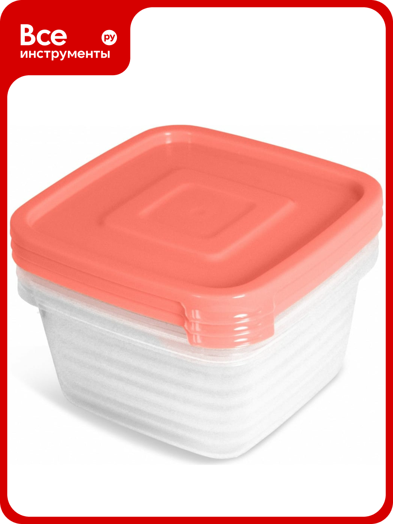 Контейнер для продуктов Martika СВЧ Унико квадратный 0.45 л набор 3 шт С215